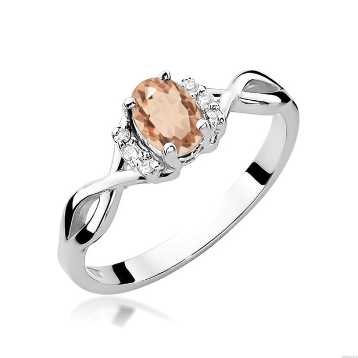 Pierścionek W0019 Morganit 0,40ct białe złoto 375