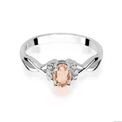 Pierścionek W0019 Morganit 0,40ct białe złoto 375