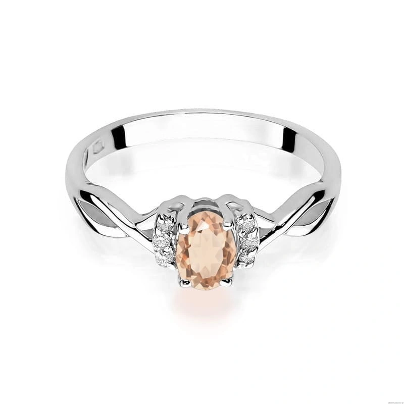 Pierścionek W0019 Morganit 0,40ct białe złoto 375