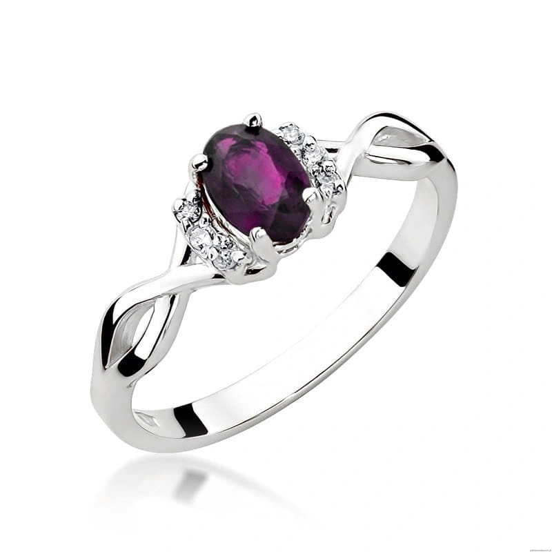 Pierścionek W0019 Rodolit 0,50ct białe złoto 375