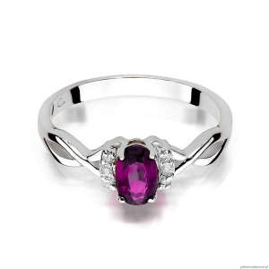 Pierścionek W0019 Rodolit 0,50ct białe złoto 375