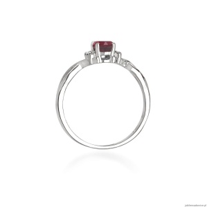 Pierścionek W0019 Rodolit 0,50ct białe złoto 375
