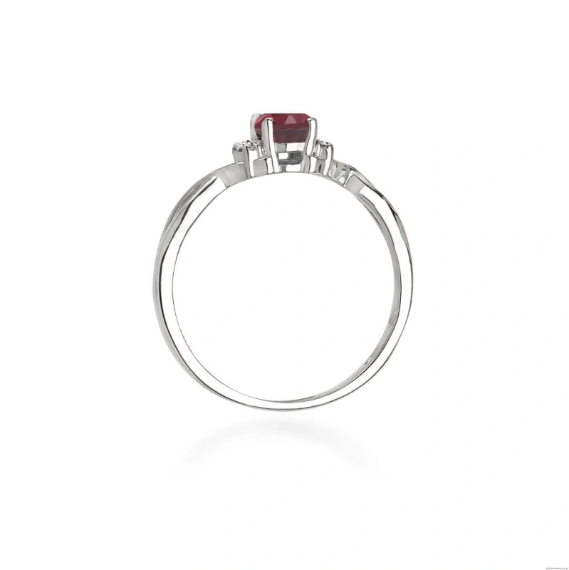 Pierścionek W0019 Rodolit 0,50ct białe złoto 375
