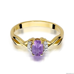 Pierścionek W0019 Ametyst 0,40ct żółte złoto 375