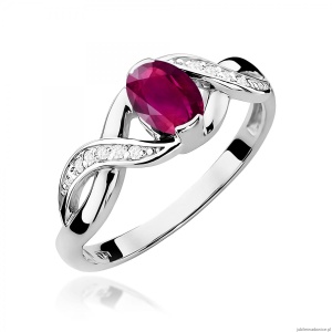 Pierścionek W0028 Rodolit 0,50ct białe złoto 375