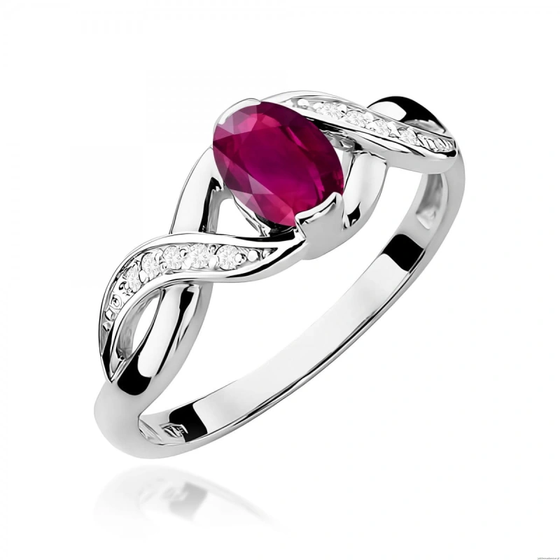 Pierścionek W0028 Rodolit 0,50ct białe złoto 375