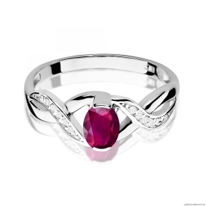 Pierścionek W0028 Rodolit 0,50ct białe złoto 375