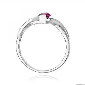 Pierścionek W0028 Rodolit 0,50ct białe złoto 375