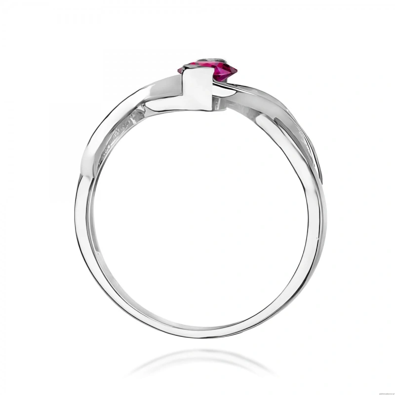 Pierścionek W0028 Rodolit 0,50ct białe złoto 375