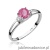 Pierścionek W0039 Różowy Topaz 0,65ct białe złoto 375
