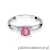 Pierścionek W0039 Różowy Topaz 0,65ct białe złoto 375