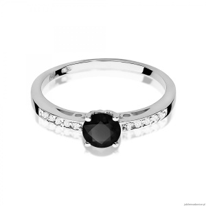 Pierścionek W0066 Czarny Diament 0,50ct białe złoto 375