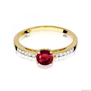 Pierścionek W0066 Granat 0,60ct żółte złoto 375