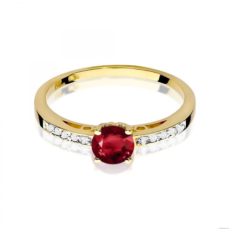 Pierścionek W0066 Granat 0,60ct żółte złoto 375