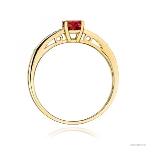 Pierścionek W0066 Granat 0,60ct żółte złoto 375