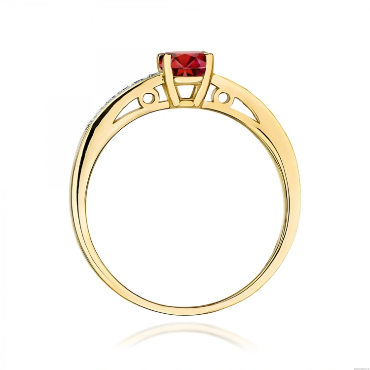 Pierścionek W0066 Granat 0,60ct żółte złoto 375