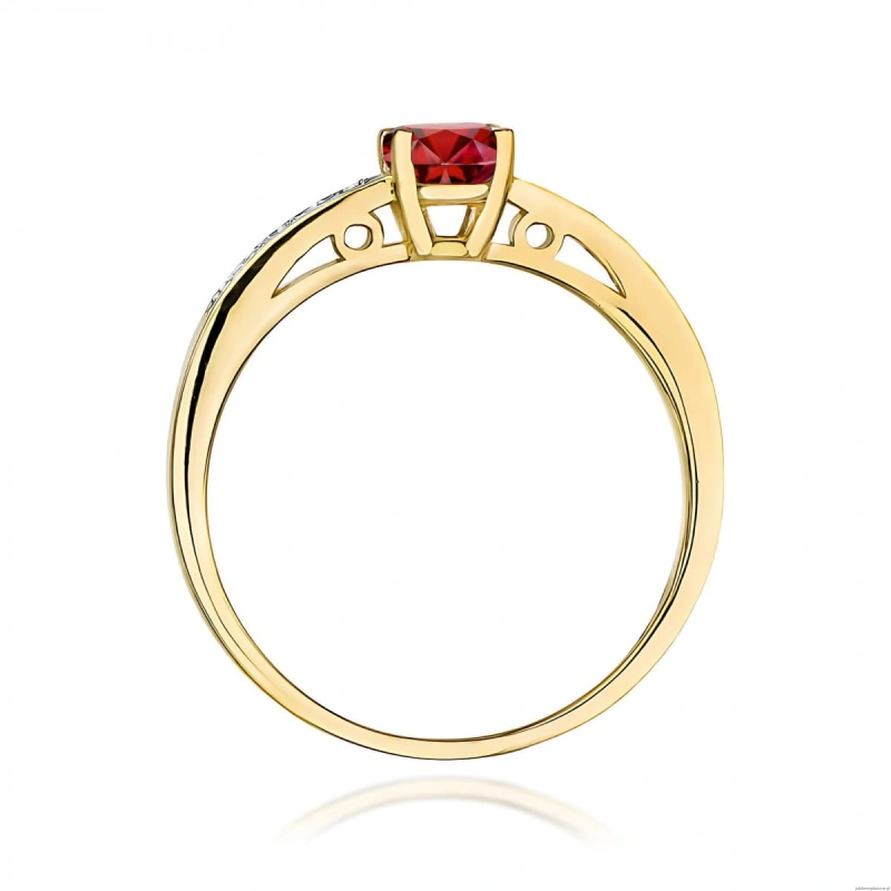 Pierścionek W0066 Granat 0,60ct żółte złoto 375