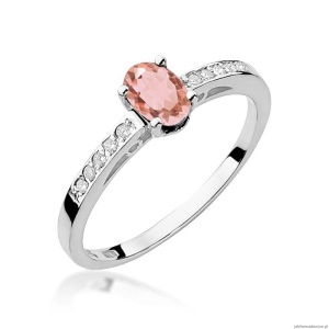 Pierścionek W0067 Morganit 0,40ct białe złoto 375