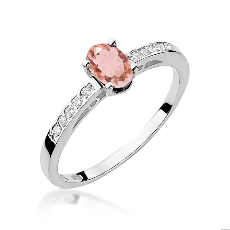 Pierścionek W0067 Morganit 0,40ct białe złoto 375
