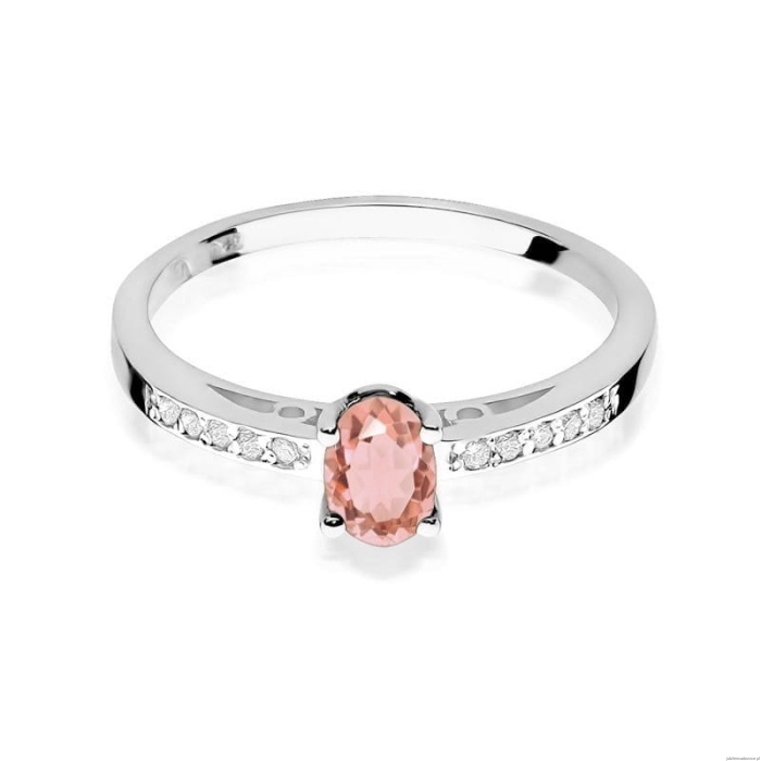 Pierścionek W0067 Morganit 0,40ct białe złoto 375