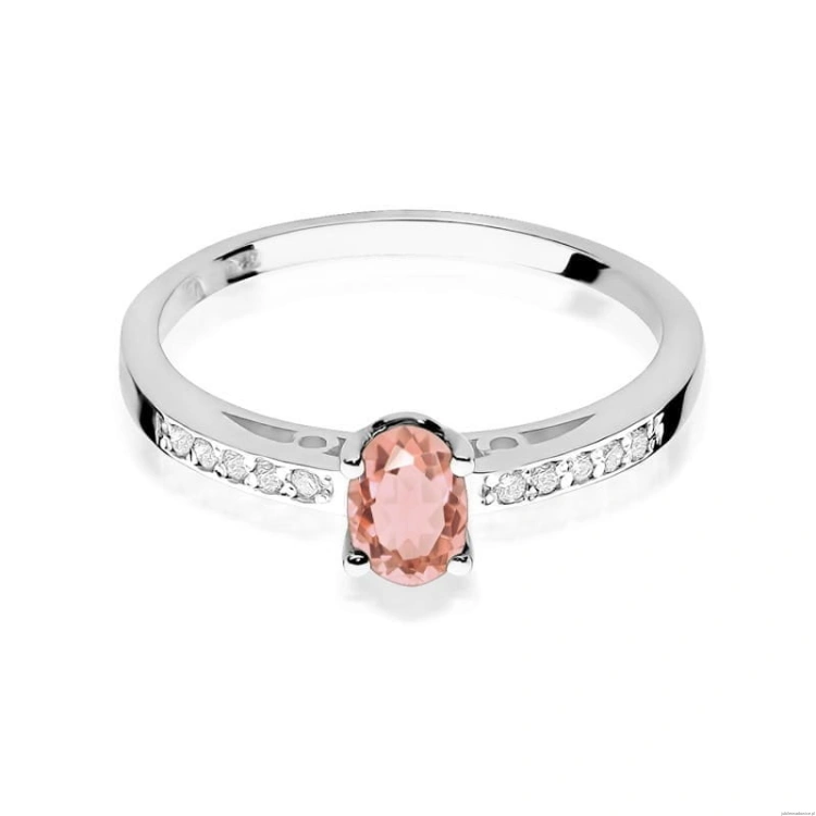 Pierścionek W0067 Morganit 0,40ct białe złoto 375