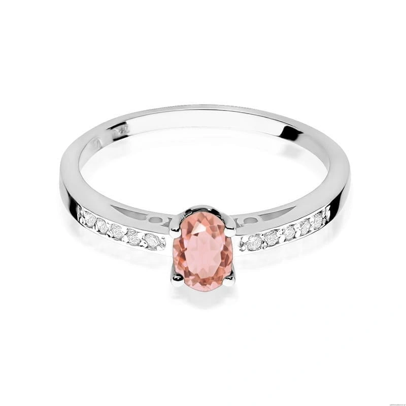 Pierścionek W0067 Morganit 0,40ct białe złoto 375