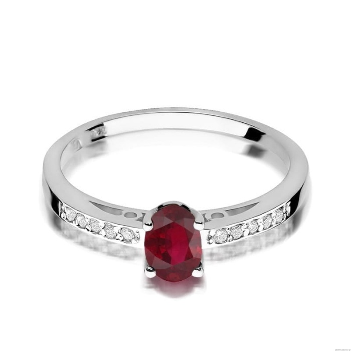 Pierścionek W0067 Rodolit 0,50ct białe złoto 375