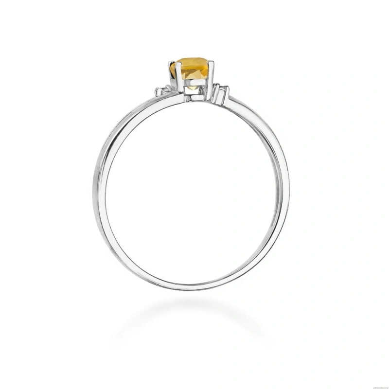 Pierścionek W0068 Cytryn 0,60ct białe złoto 375