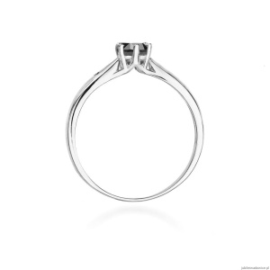 Pierścionek W0074 Czarny Diament 0,50ct białe złoto 375