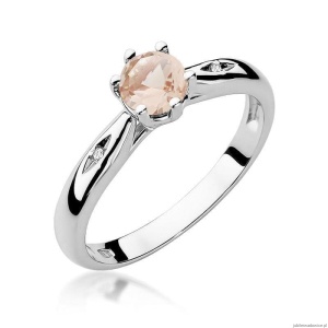 Pierścionek W0074 Morganit 0,40ct białe złoto 375