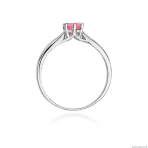 Pierścionek W0074 Różowy Topaz 0,60ct białe złoto 375