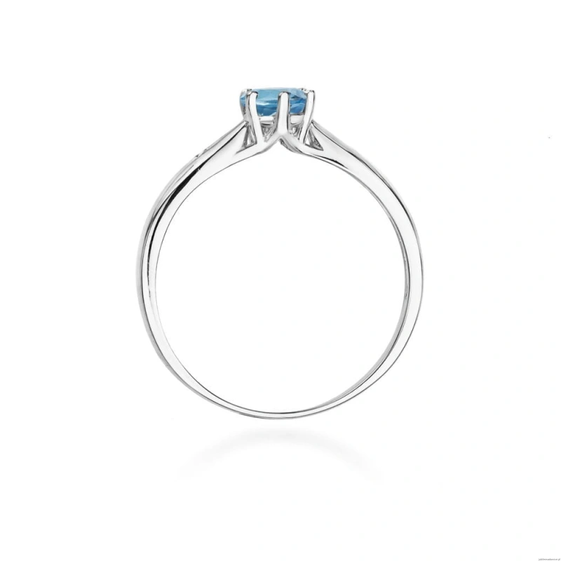 Pierścionek W0074 Topaz London Blue 0,50ct białe złoto 375