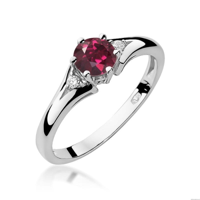 Pierścionek W0076 Rodolit 0,60ct białe złoto 375