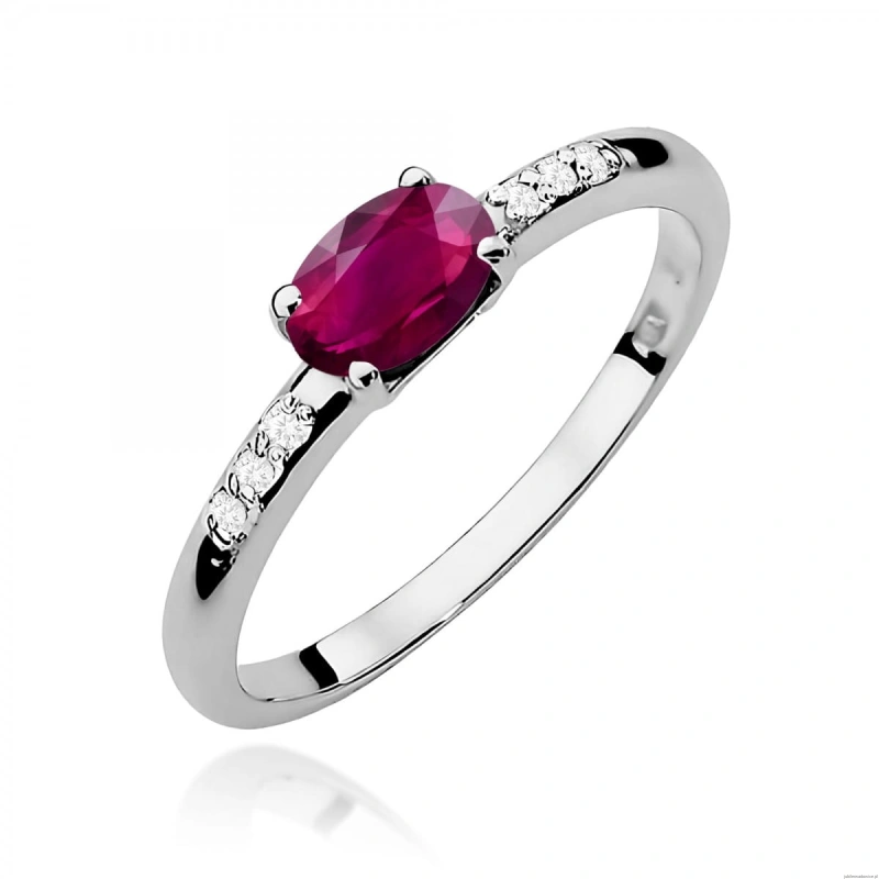 Pierścionek W0077 Rodolit 0,50ct białe złoto 375
