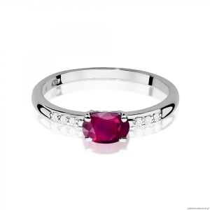 Pierścionek W0077 Rodolit 0,50ct białe złoto 375