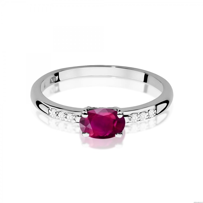 Pierścionek W0077 Rodolit 0,50ct białe złoto 375