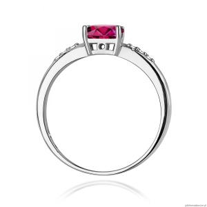 Pierścionek W0077 Rodolit 0,50ct białe złoto 375