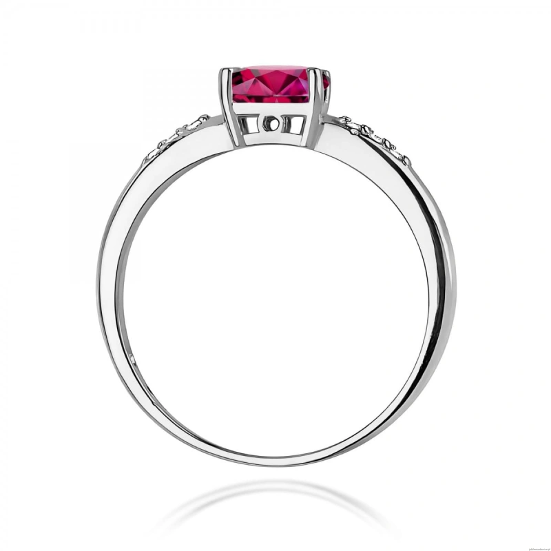Pierścionek W0077 Rodolit 0,50ct białe złoto 375