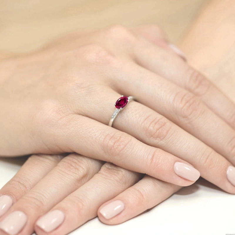 Pierścionek W0077 Rodolit 0,50ct białe złoto 375