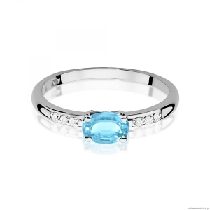 Pierścionek W0077 Topaz Swiss 0,50ct białe złoto 375