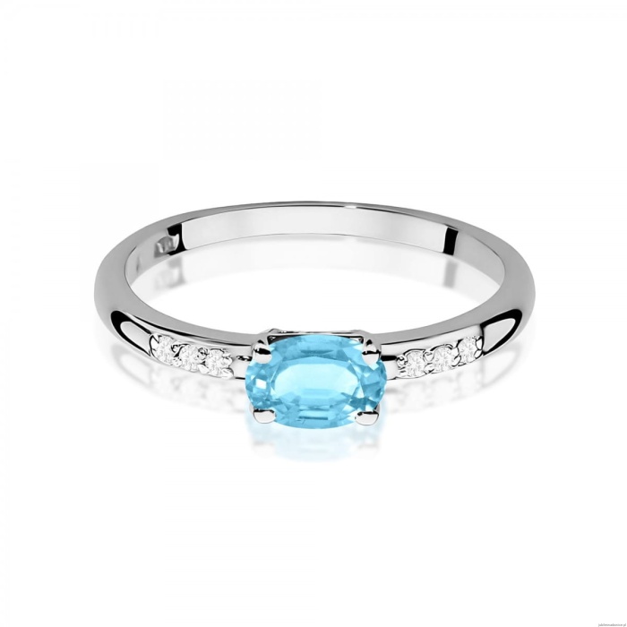 Pierścionek W0077 Topaz Swiss 0,50ct białe złoto 375