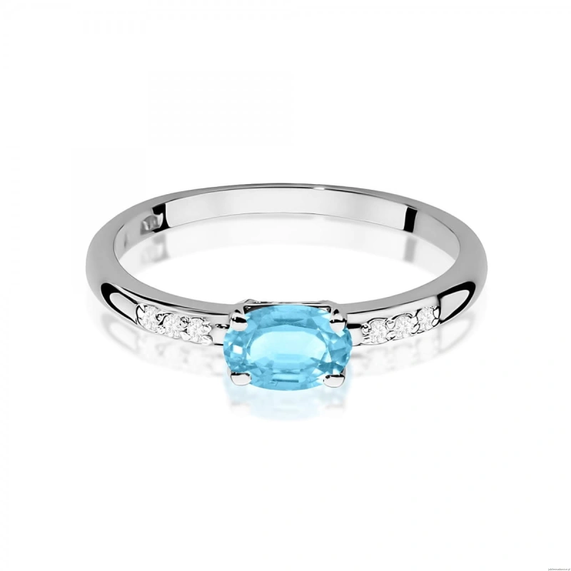 Pierścionek W0077 Topaz Swiss 0,50ct białe złoto 375