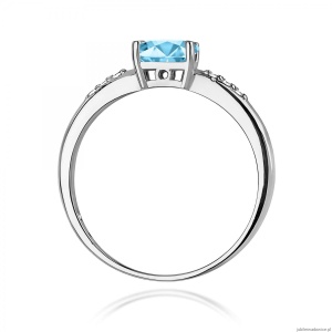 Pierścionek W0077 Topaz Swiss 0,50ct białe złoto 375