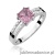 Pierścionek W0079 Różowy Topaz 1,10ct białe złoto 375