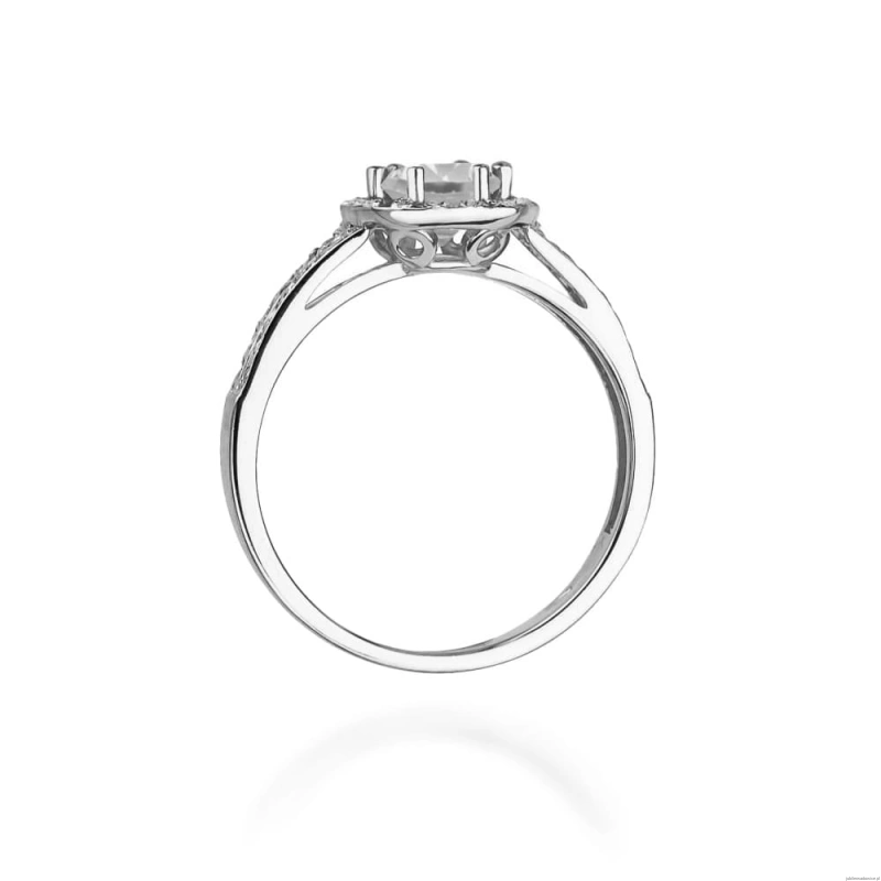 Pierścionek W0087 Biały Szafir 0,60ct białe złoto 375