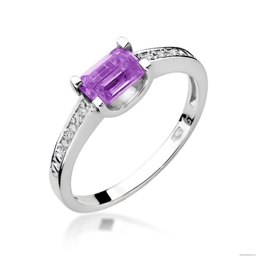 Pierścionek W0105 Ametyst 0,60ct białe złoto 375
