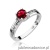 Pierścionek W0106 Rubin 0,60ct białe złoto 375