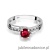 Pierścionek W0106 Rubin 0,60ct białe złoto 375