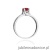 Pierścionek W0106 Rubin 0,60ct białe złoto 375