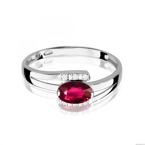 Pierścionek W0119 Rodolit 0,50ct białe złoto 375